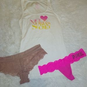 Vs pink tank and panty set